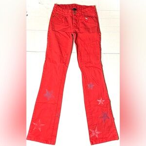 Vintage Southpole‎ Jeans Women's Juniors 3 Red Bootcut Low Rise Star Denim 90s